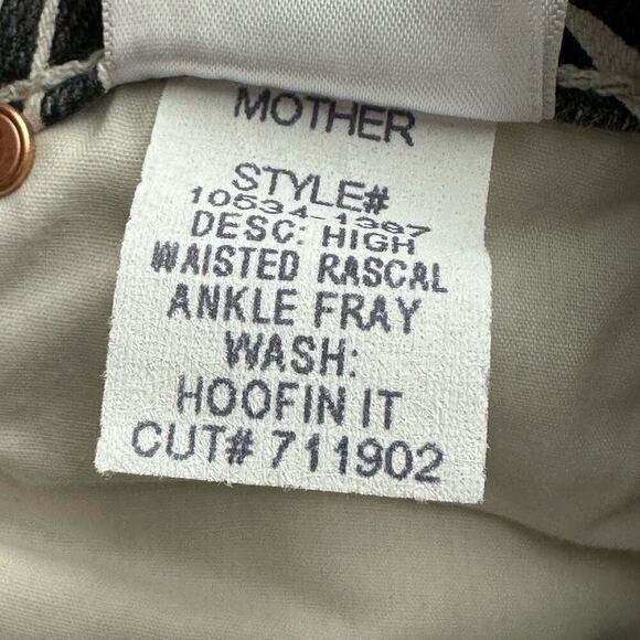 NWR Mother High Waisted Rascal Ankle Fray Hoofin' It Zebra Skinny Jeans Sz 23x27 - Picture 10 of 16